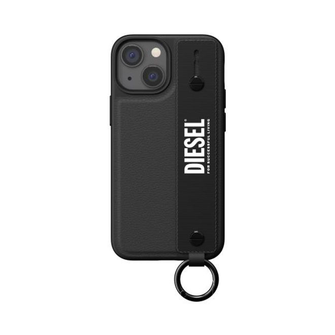 Diesel - iPhone 13 mini Hülle - Hardcase mit Schlaufe - Leather Tech Chain Handstrap Case Series - schwarz