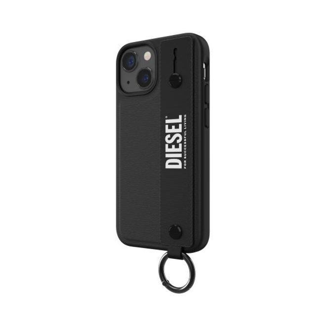 Diesel - iPhone 13 mini Hülle - Hardcase mit Schlaufe - Leather Tech Chain Handstrap Case Series - schwarz