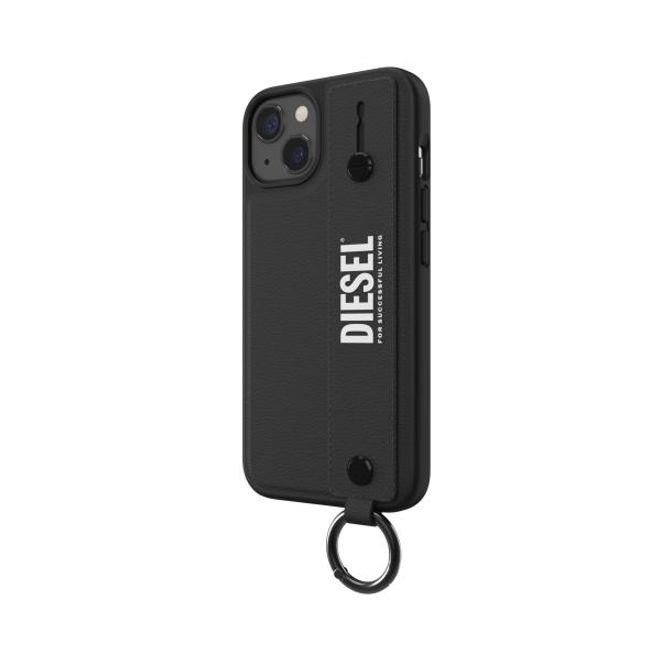 Diesel - iPhone 13 Hülle - Hardcase mit Schlaufe - Leather Tech Chain Handstrap Case Series - schwarz