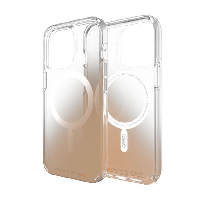 Gear4 - iPhone 13 Pro Hülle - Backcover - Aufprallschutz bis 4m - Milan Snap Gradient MagSafe Series - gold