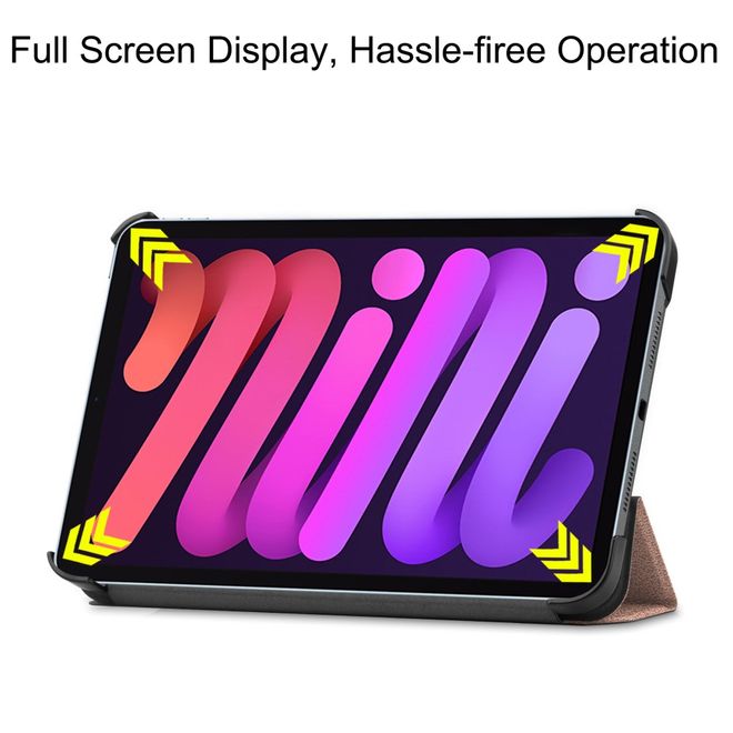 iPad mini 6 Leder Hülle - dreifach faltbar - rosegold