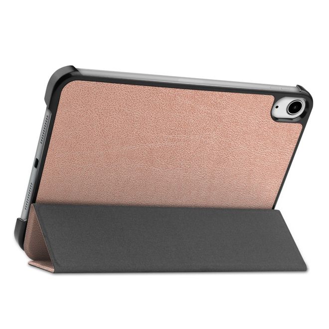 iPad mini 6 Leder Hülle - dreifach faltbar - rosegold