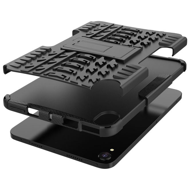 Étui pour iPad mini 6 - Coque rigide en plastique - avec support - Noir