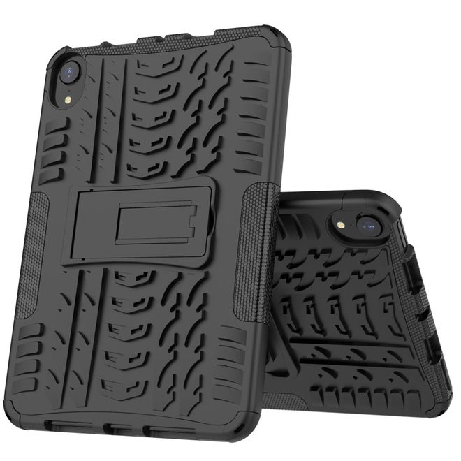 Étui pour iPad mini 6 - Coque rigide en plastique - avec support - Noir