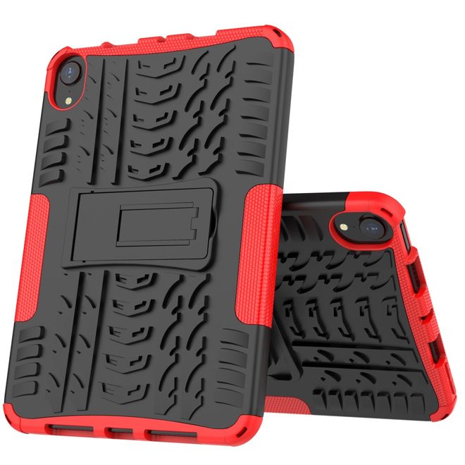 iPad mini 6 Hülle - Hardcase aus Kunststoff - mit Kickstand - rot