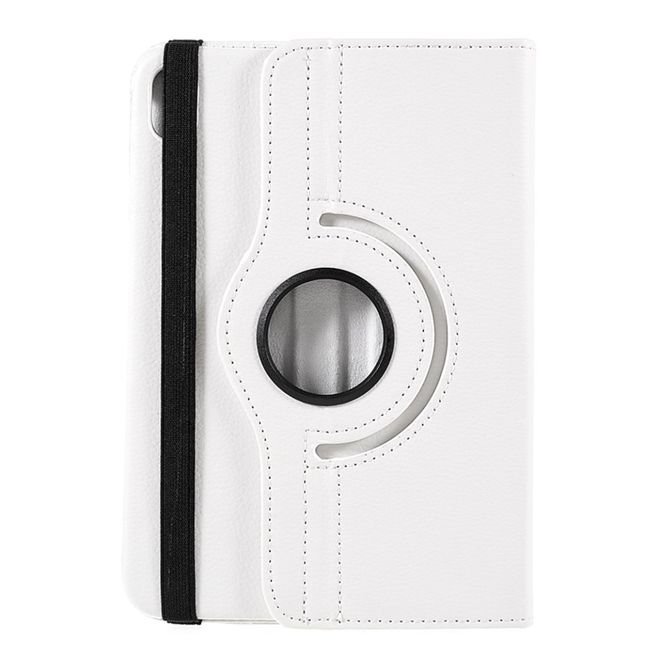 iPad mini 6 Hülle - 360° rotierbares Case aus Leder - weiss