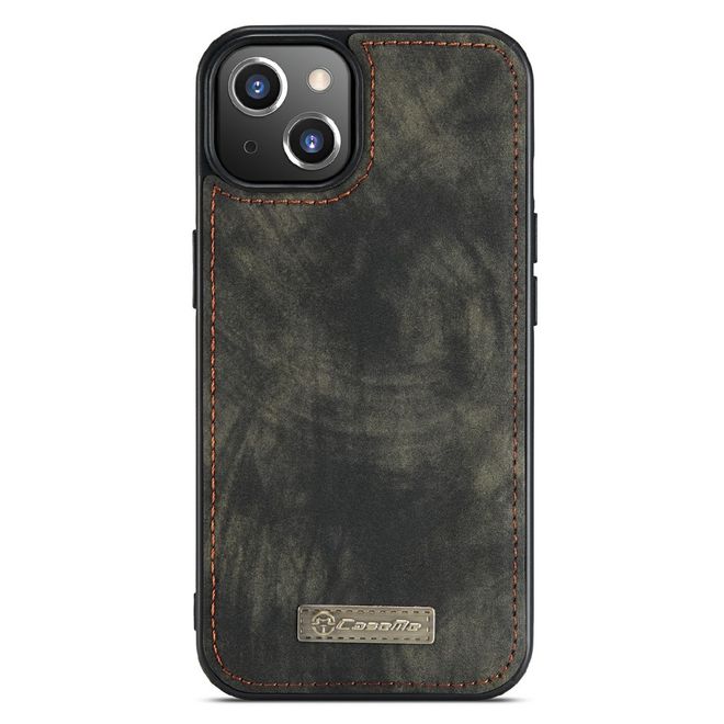 Caseme - iPhone 13 mini Handyhülle - Leder Portemonnaie mit abnehmbarer Plastik Hülle - schwarz