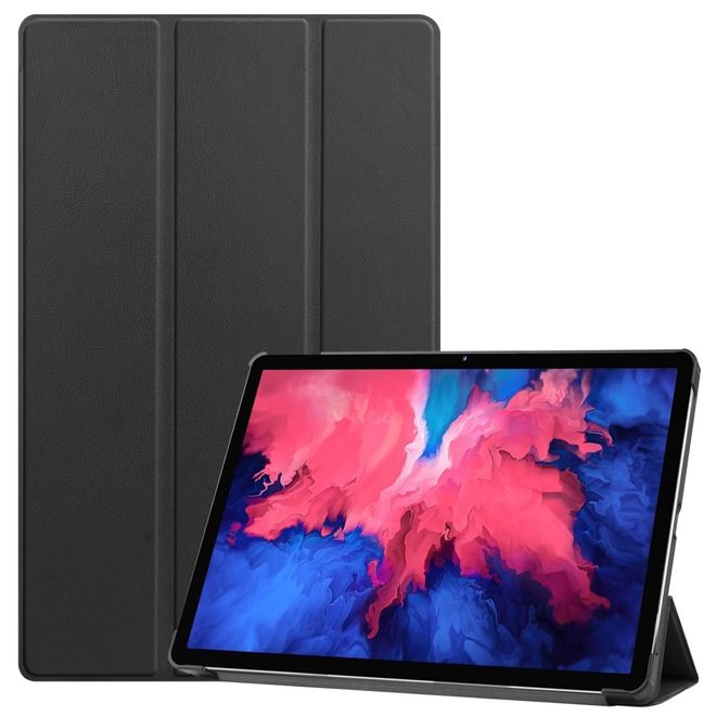 Étui en cuir pour Lenovo Tab P11 - Pliable en trois parties - Noir