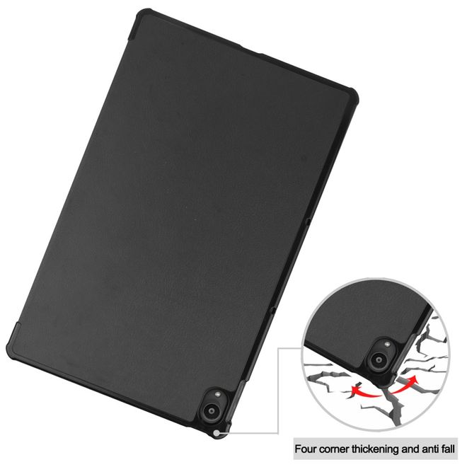 Étui en cuir pour Lenovo Tab P11 - Pliable en trois parties - Noir