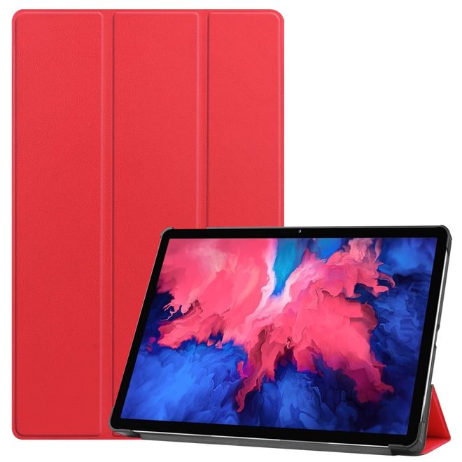 Lenovo Tab P11 Leder Hülle - dreifach faltbar - rot