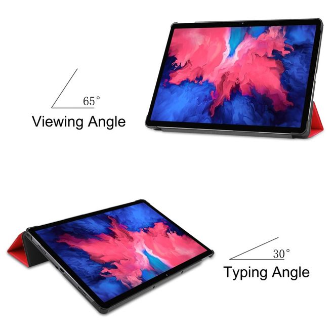Lenovo Tab P11 Leder Hülle - dreifach faltbar - rot