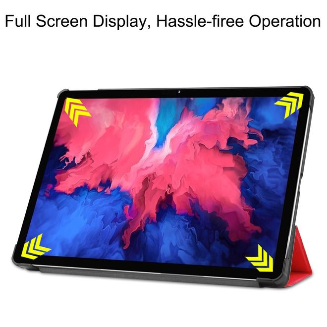 Lenovo Tab P11 Leder Hülle - dreifach faltbar - rot