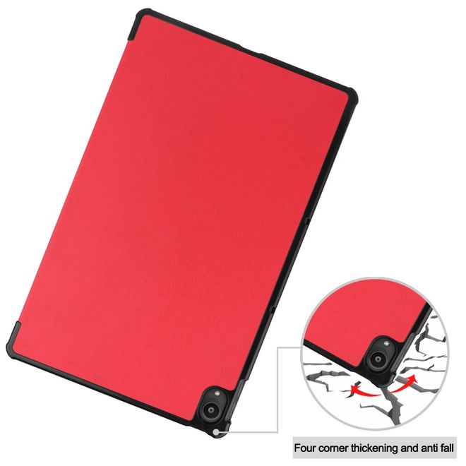 Lenovo Tab P11 Leder Hülle - dreifach faltbar - rot