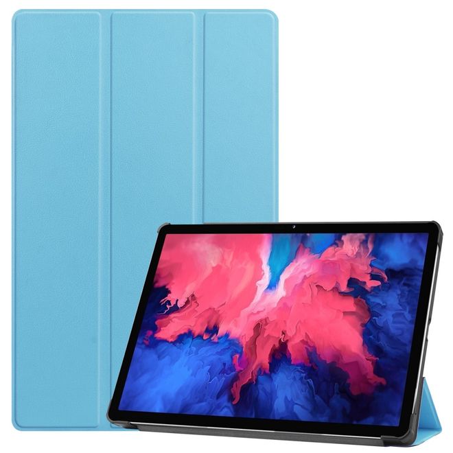 Lenovo Tab P11 Leder Hülle - dreifach faltbar - blau