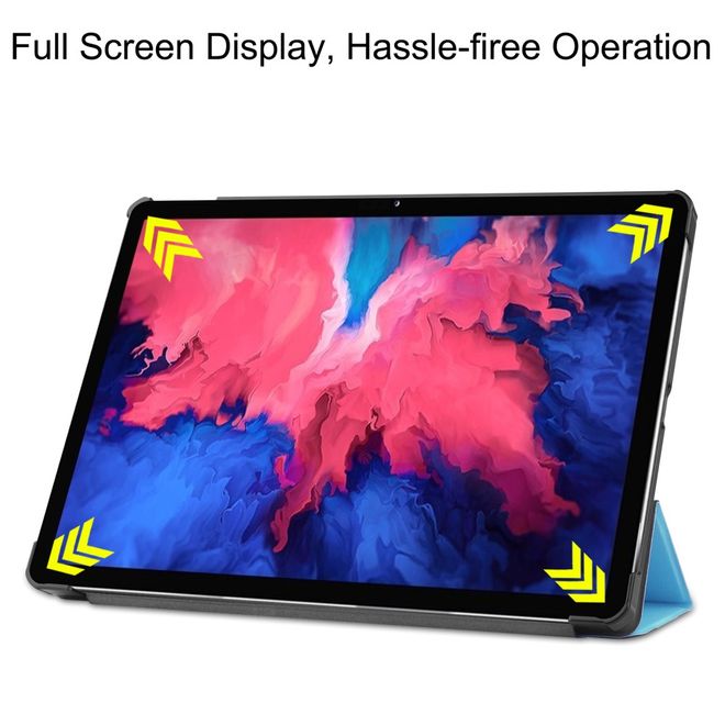 Lenovo Tab P11 Leder Hülle - dreifach faltbar - blau