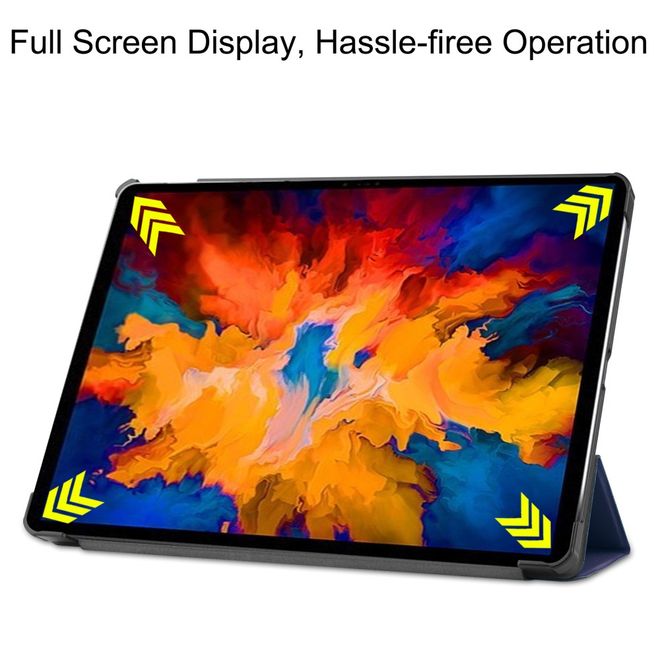 Lenovo Tab P11 Pro Leder Hülle - dreifach faltbar - blau