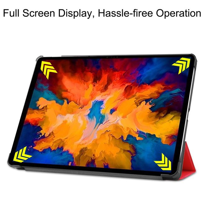 Lenovo Tab P11 Pro Leder Hülle - dreifach faltbar - rot