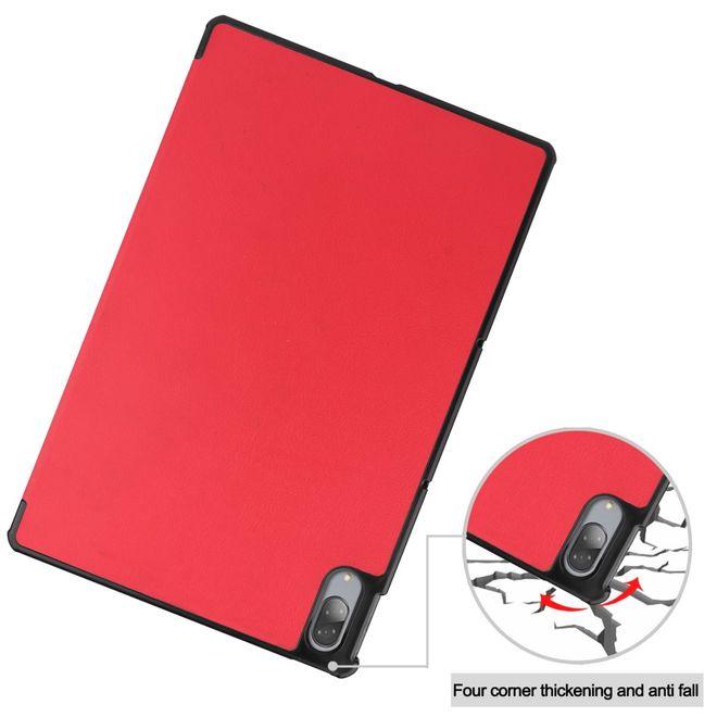 Lenovo Tab P11 Pro Leder Hülle - dreifach faltbar - rot