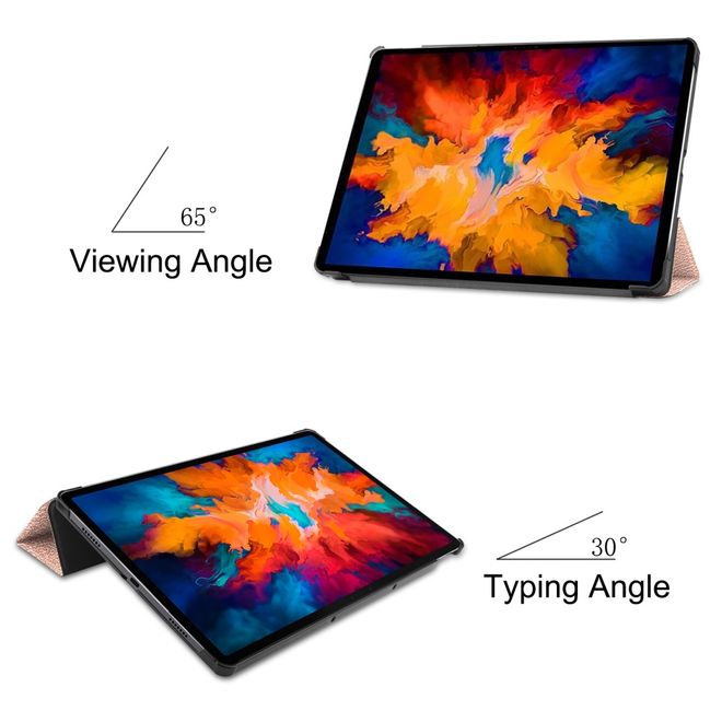 Lenovo Tab P11 Pro Leather Case - Tri-fold - Rose Gold