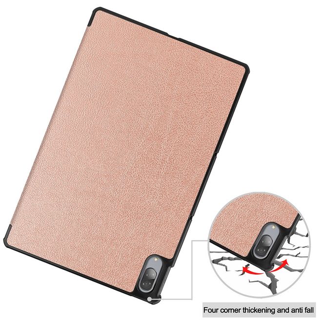 Lenovo Tab P11 Pro Leather Case - Tri-fold - Rose Gold