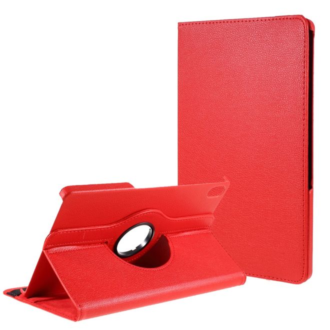 Lenovo Tab P11 Hülle - 360° rotierbares Case aus Leder - rot