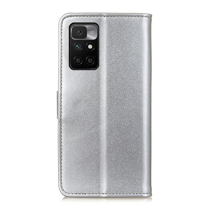 Xiaomi Redmi 10 Handy Hülle - Classic II Leder Bookcover Series - silber