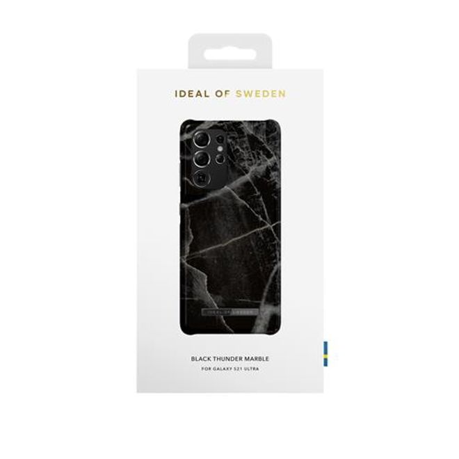 iDeal of Sweden - Samsung Galaxy S21 Ultra Hülle - Printed Case - Black Thunder Marble