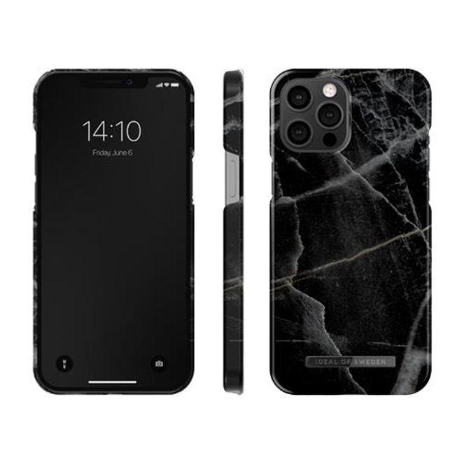 iDeal of Sweden - iPhone 12 Pro Max Hülle - Printed Case - Black Thunder Marble