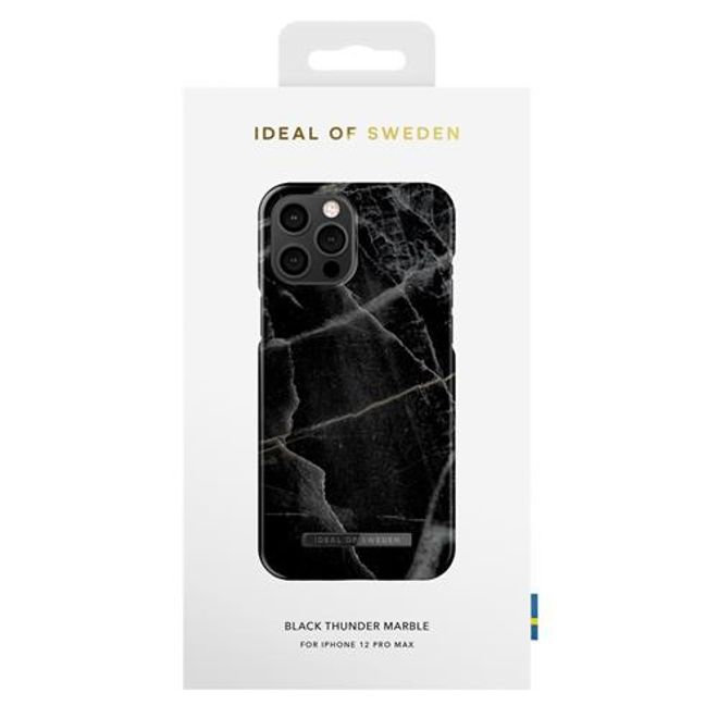 iDeal of Sweden - iPhone 12 Pro Max Hülle - Printed Case - Black Thunder Marble