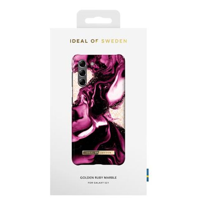 iDeal of Sweden - Samsung Galaxy S21 Hülle - Printed Case - Golden Ruby Marble