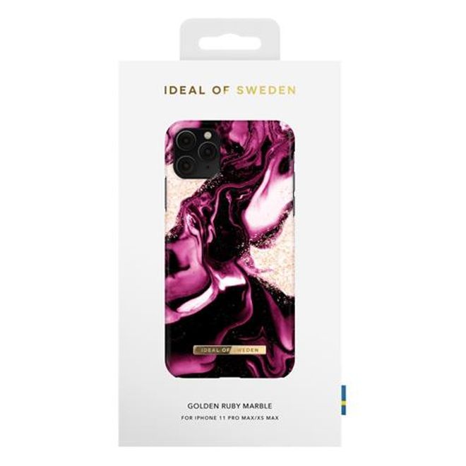 iDeal of Sweden - iPhone 11 Pro Max / XS Max Hülle - Printed Case - Golden Ruby Marble