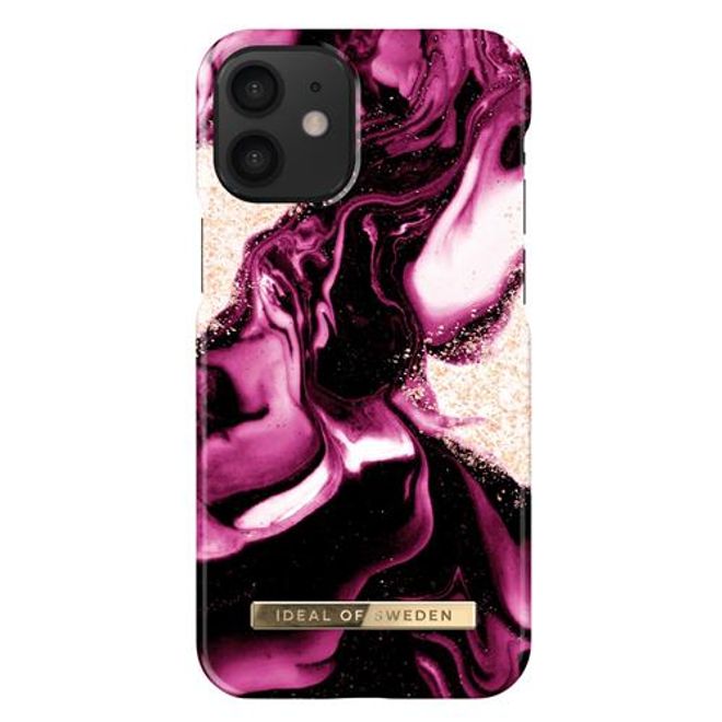 iDeal of Sweden - iPhone 12 mini Hülle - Printed Case - Golden Ruby Marble