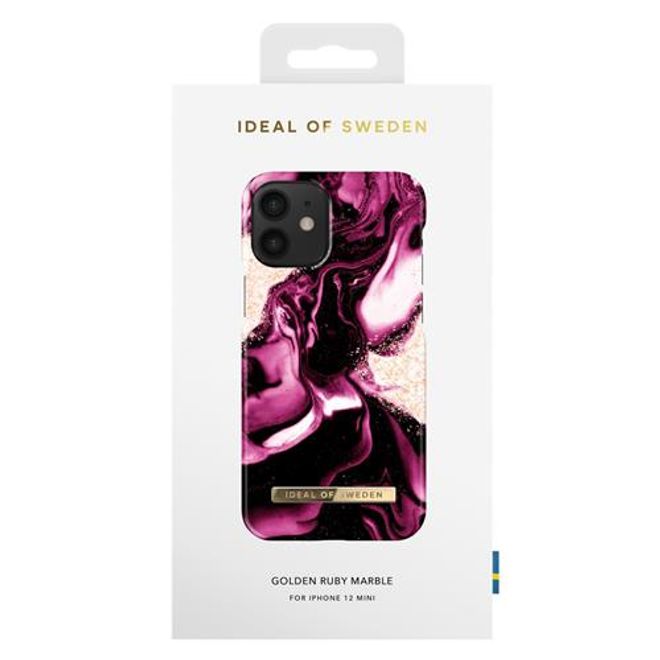 iDeal of Sweden - iPhone 12 mini Hülle - Printed Case - Golden Ruby Marble