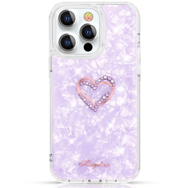 Kingxbar - iPhone 13 Pro Schutzhülle - Case mit Kristallen - Epoxy Series - lila