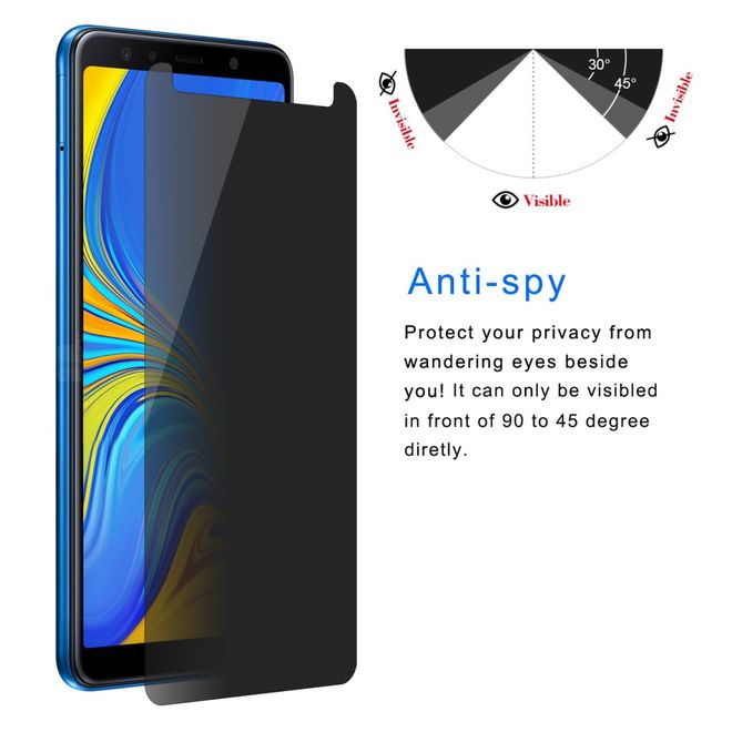 Samsung Galaxy A7 (2018) Schutzglas Displayschutz - Panzer Glas - Privacy - transparent