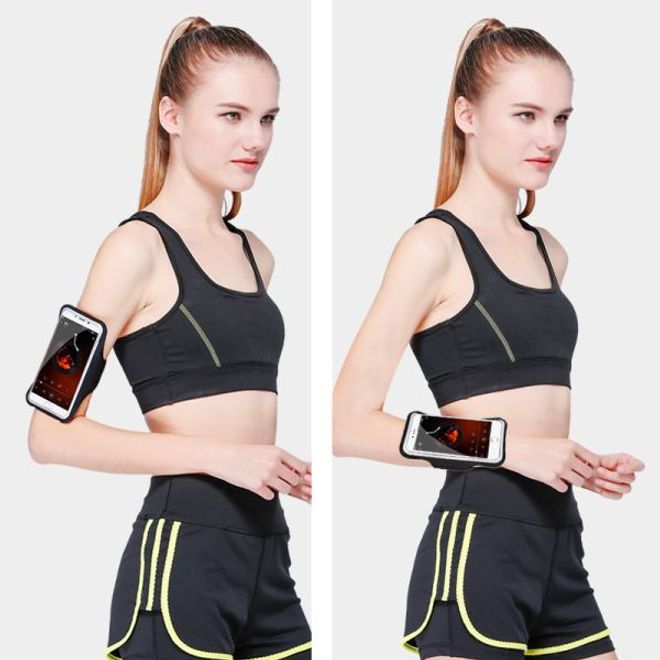 MU Sport - Universal Sport Armband für Smartphones von 5.5" bis 6.5" - mit Innentasche - schwarz