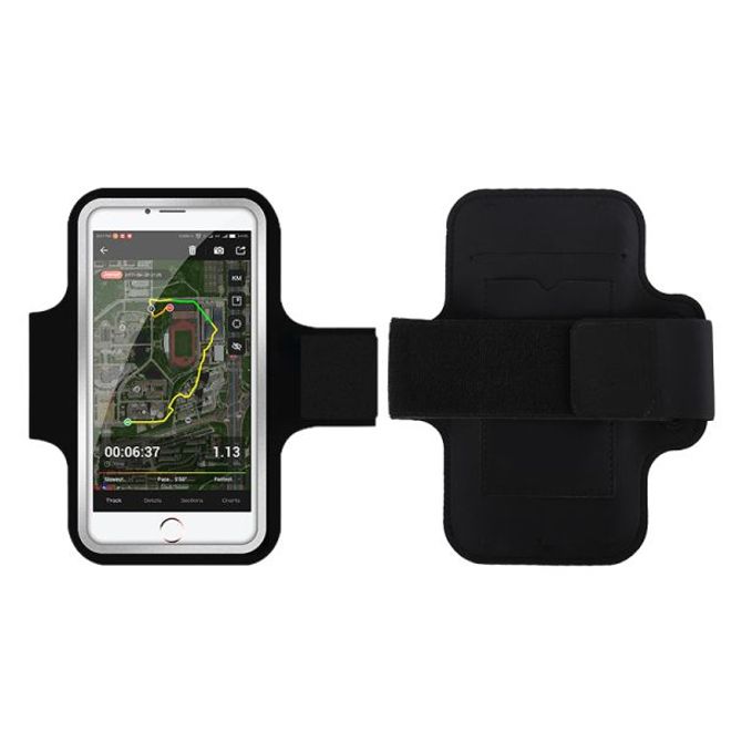 MU Sport - Universal Sport Armband für Smartphones von 5.5" bis 6.5" - mit Innentasche - schwarz