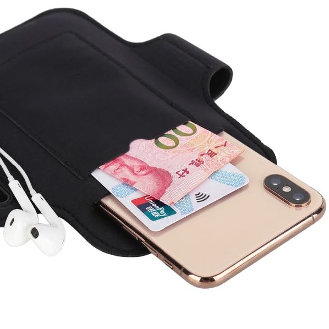 MU Sport - Universal Sport Armband für Smartphones von 5.5" bis 6.5" - mit Innentasche - schwarz