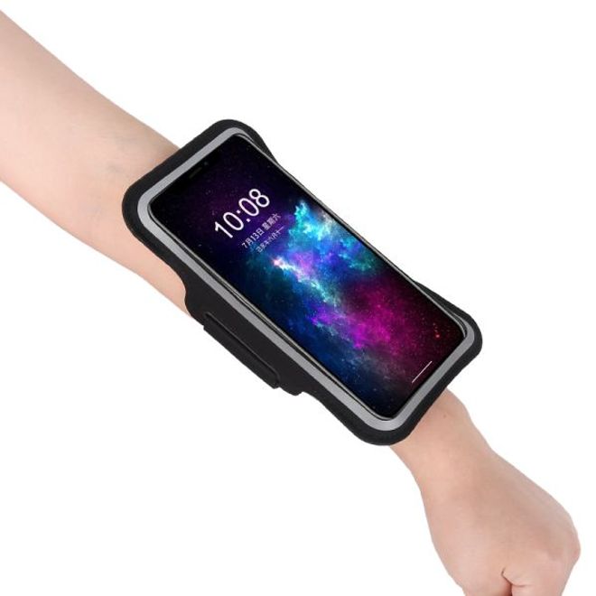 MU Sport - Universal Sport Armband für Smartphones von 5.5" bis 6.5" - mit Innentasche - schwarz