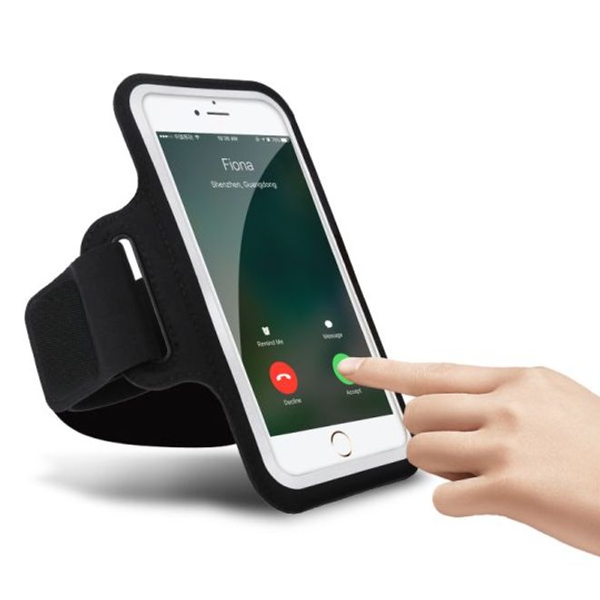 MU Sport - Universal Sport Armband für Smartphones von 5.5" bis 6.5" - mit Innentasche - schwarz
