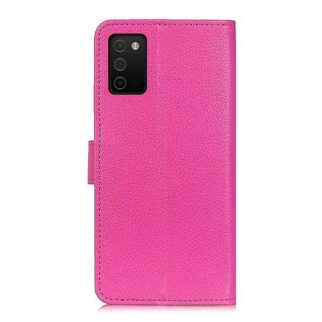 Samsung Galaxy A03s Handy Hülle - Litchi Leder Bookcover Series - rosa