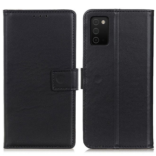 Samsung Galaxy A03s Handy Hülle - Classic II Leder Bookcover Series - schwarz
