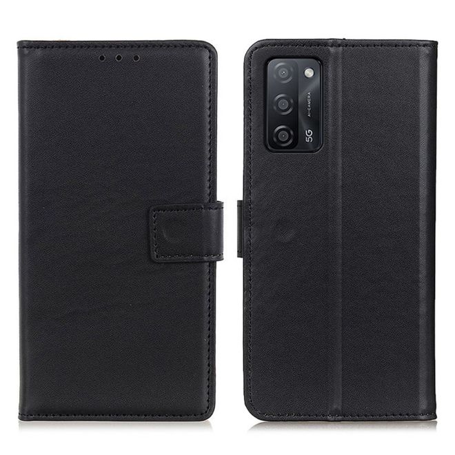 Oppo A53s 5G Handy Hülle - Classic II Leder Bookcover Series - schwarz
