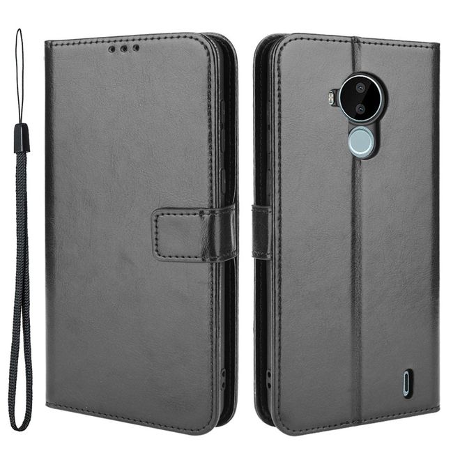 Nokia C30 Handyhülle - Crazy Horse III Leder Series Case - schwarz