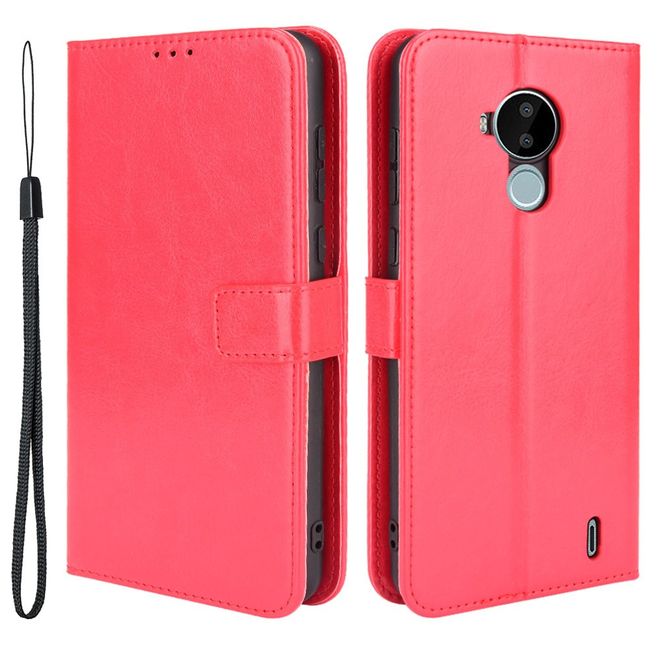 Nokia C30 Handyhülle - Crazy Horse III Leder Series Case - rot