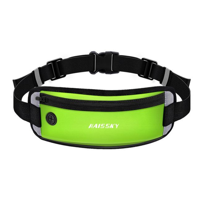 Laufgürtel für Handys bis 6.5“ - Running Belt mit Reisverschluss und Kopfhörerausgang - grün