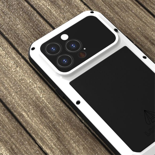 Love Mei - iPhone 13 Pro Hülle - Case aus Metall - Powerful Series - weiss