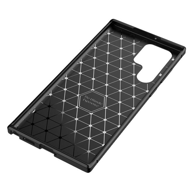 Samsung Galaxy S22 Ultra Handyhülle - Carbon Fiber TPU Softcase Series - blau