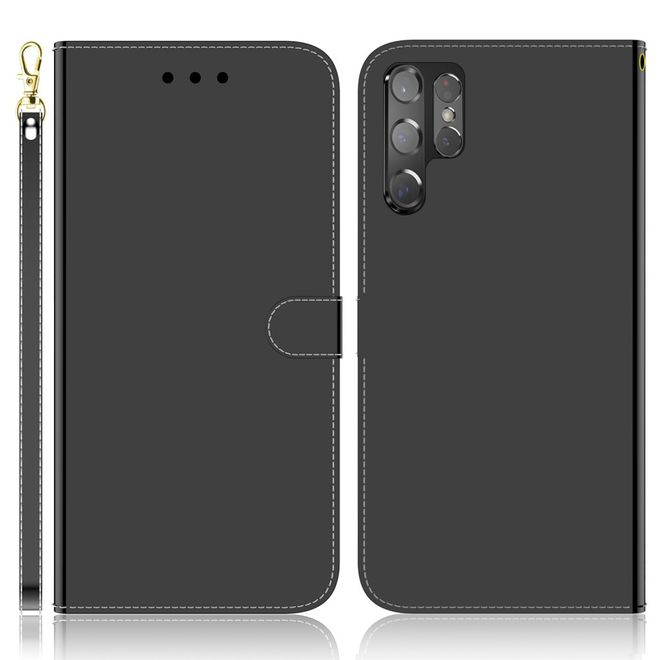 Samsung Galaxy S22 Ultra Hülle - Mirror Surface Bookcover Series - schwarz