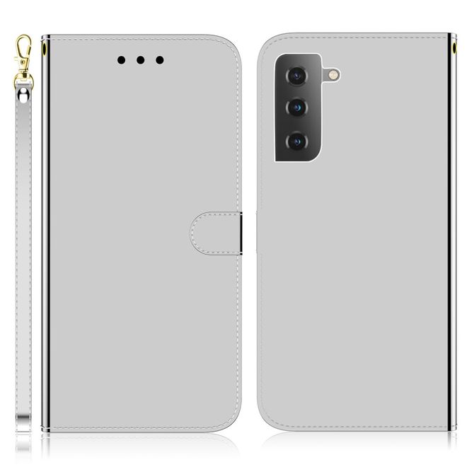 Samsung Galaxy S22+ Hülle - Mirror Surface Bookcover Series - silber